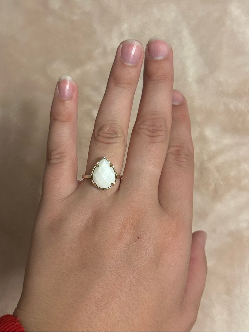 Kendra Scott customized Gold Teardrop White Stone Ring